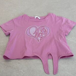 Chloe Pink Heart Graphic Kids Top